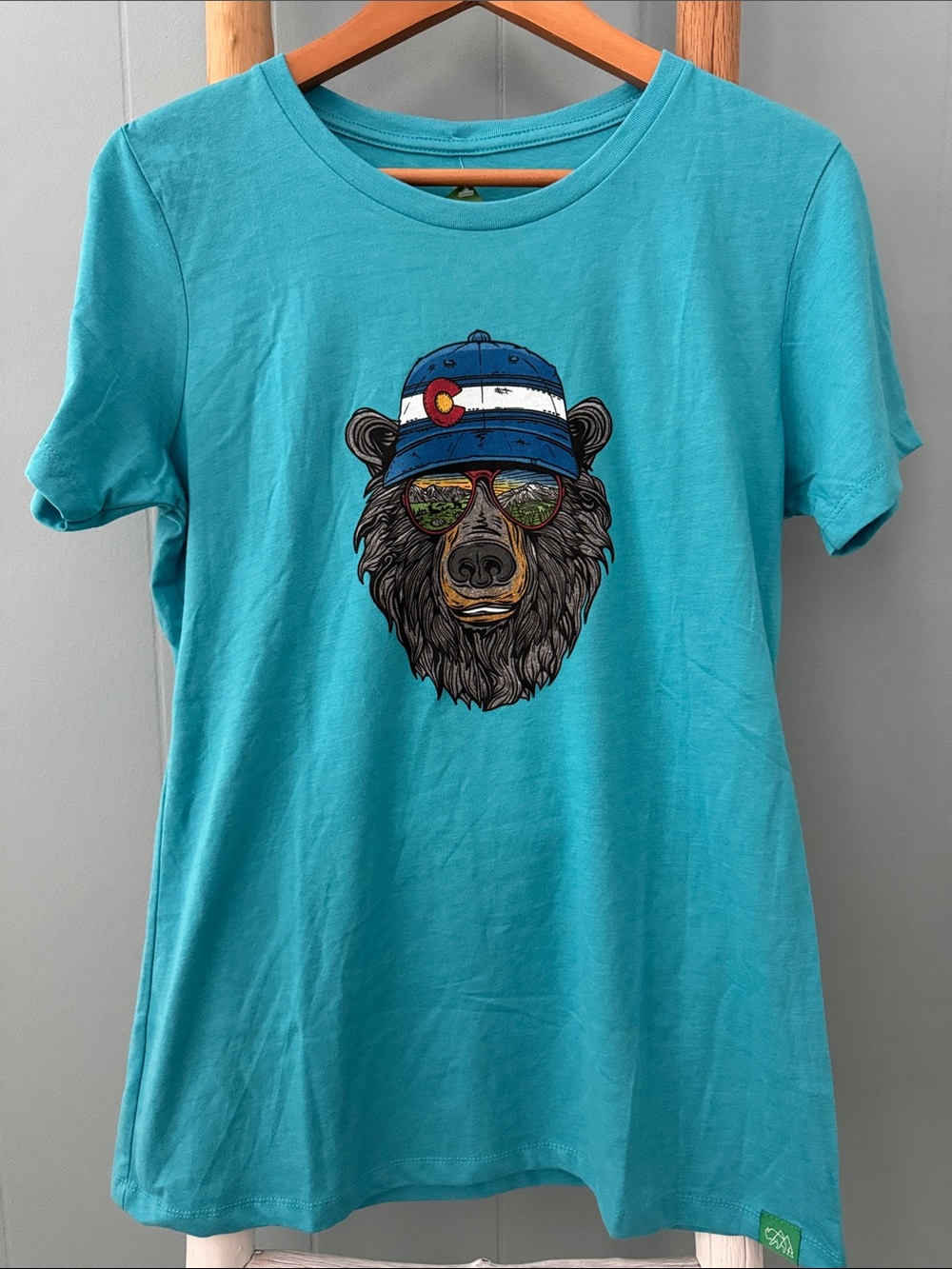 NWT Wild Tribute Women's Miami Vice CO Bear Fitted Tee T-Shirt ~ XL